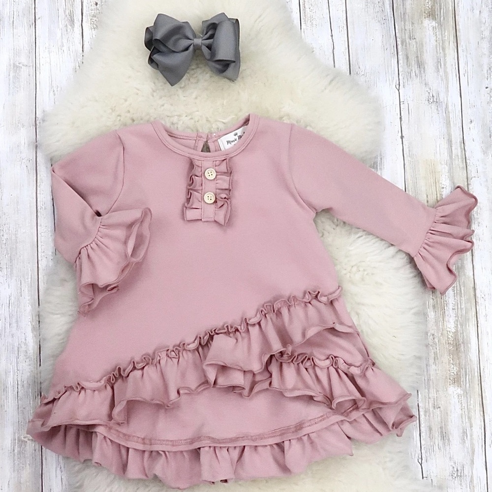 Baby/Toddler Mauve Ruffle Tunic
